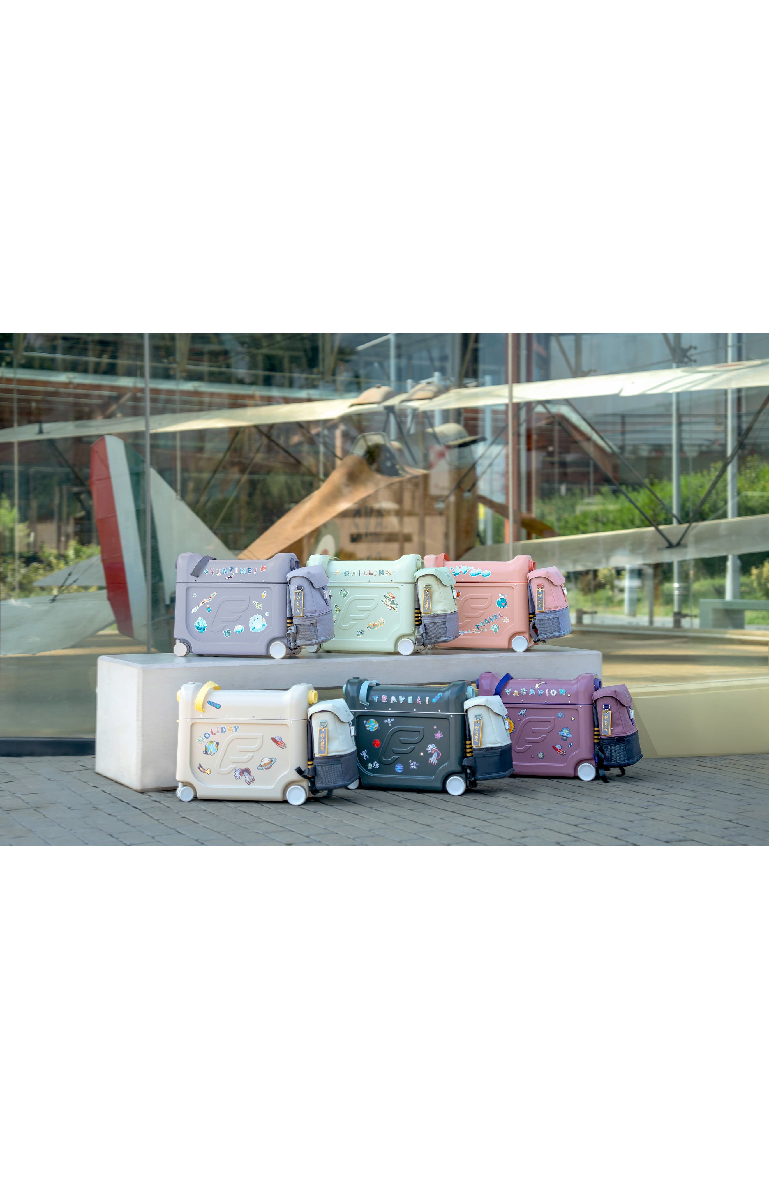 JetKids BedBox® Ride-On Carry-On Suitcase & Backpack Travel Set
