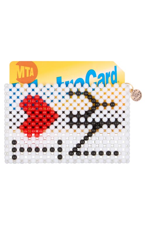 Susan Alexandra I Love Ny Beaded Card Holder In White