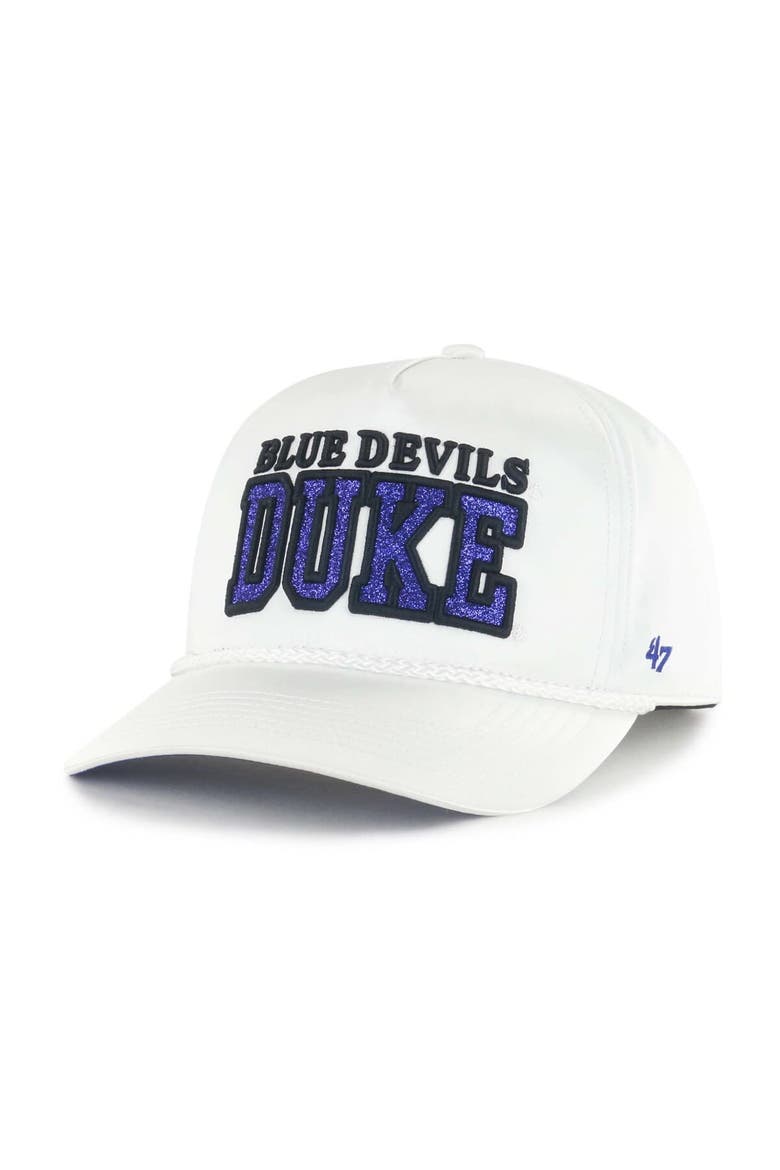 Women's '47 White Duke Blue Devils Outspoken Hitch Adjustable Hat, Alternate, color, White
