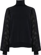 Leem Mesh Sleeve Knitted Sweater