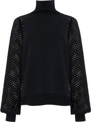 Leem Mesh Sleeve Knitted Sweater