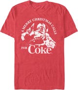 Coca Cola Men's Merry Christmas Short Sleeve Graphic T-Shirt