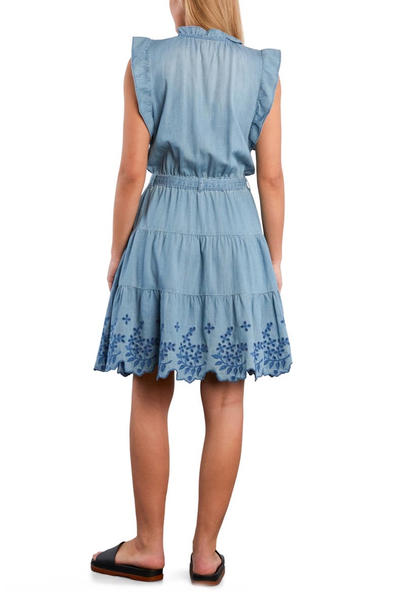 Rose Eyelet Embroidered Denim Dress, Alternate, color, OG DENIM