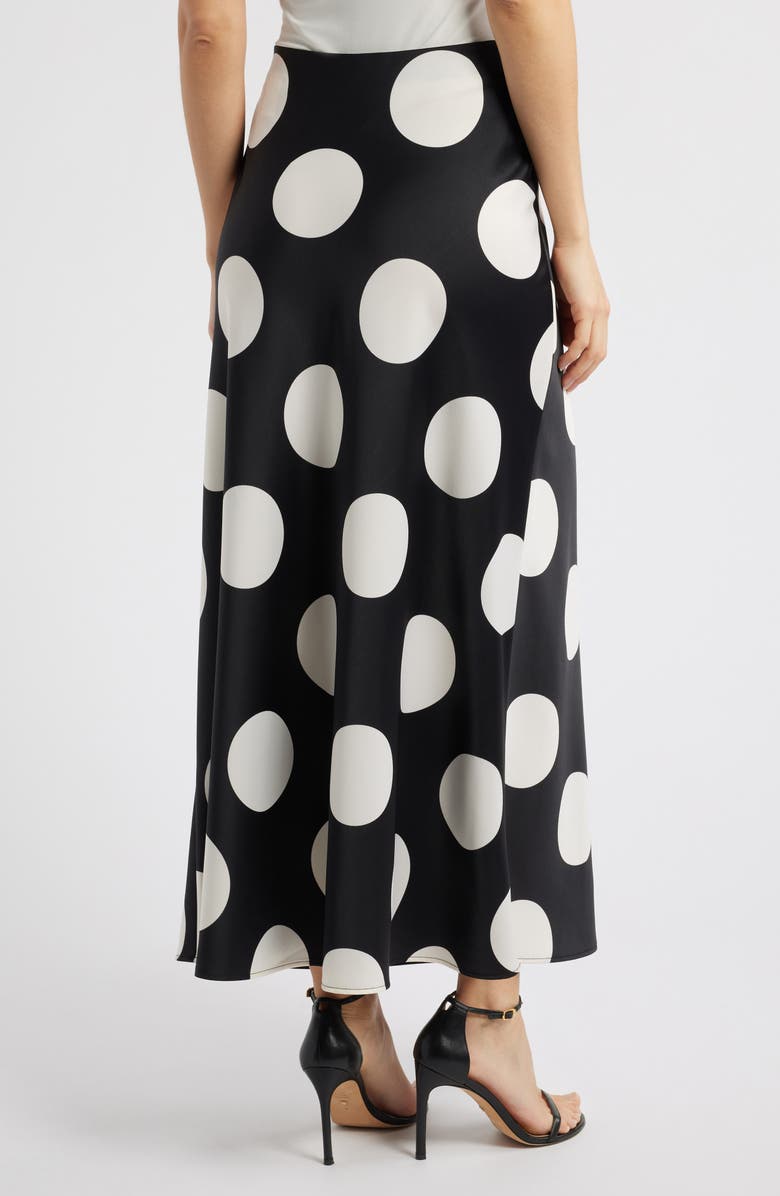 Anne Klein Polka Dot Satin Maxi Skirt, Alternate, color, 