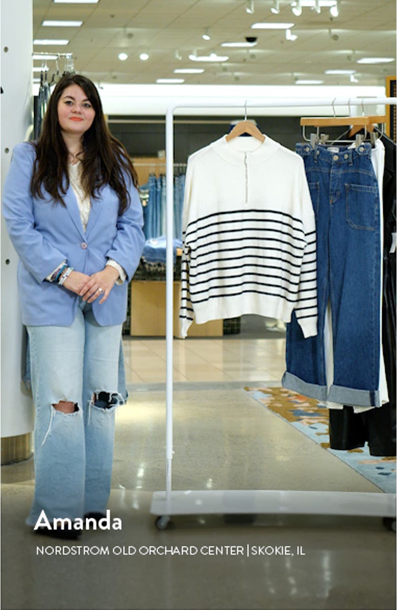 Oversize Stripe Quarter Zip Sweater, sales video thumbnail