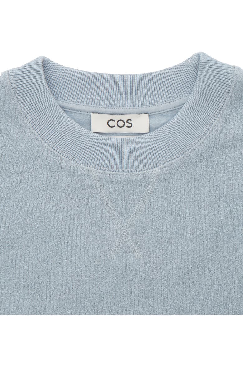 COS Relaxed Fit Textured Jersey Sweatshirt, Alternate, color, Blue Dusty Light Highlig