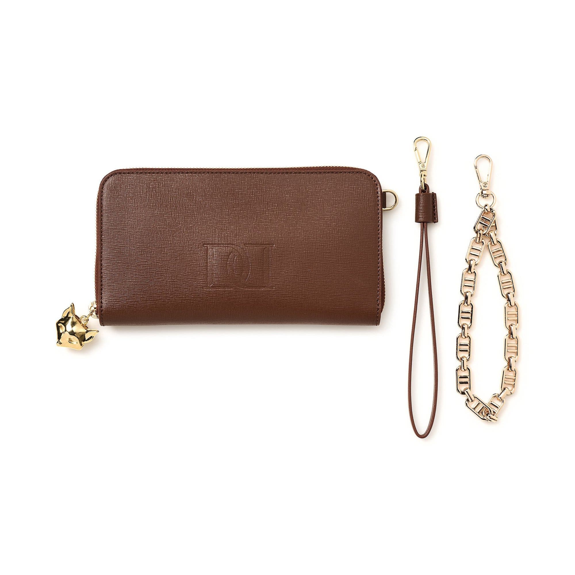 Paris Wallet, Main, color, Brown with Gold Wristlet
