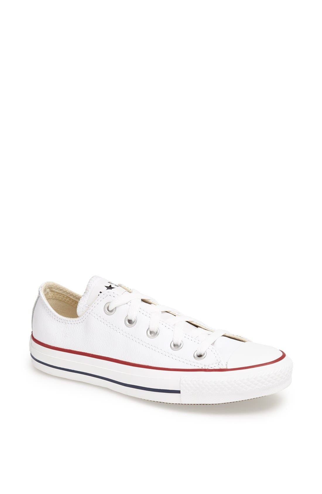 Chuck Taylor® All Star® Leather Sneaker, Main, color, OPTICAL WHITE