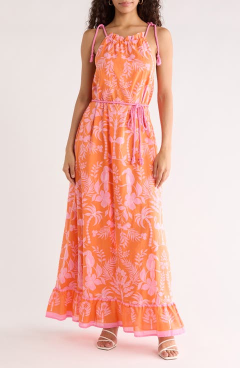 Kimana Floral Halter Maxi Dress