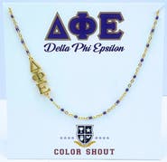 Color Shout Delta Phi Epsilon Greek Letter Side Set Necklace