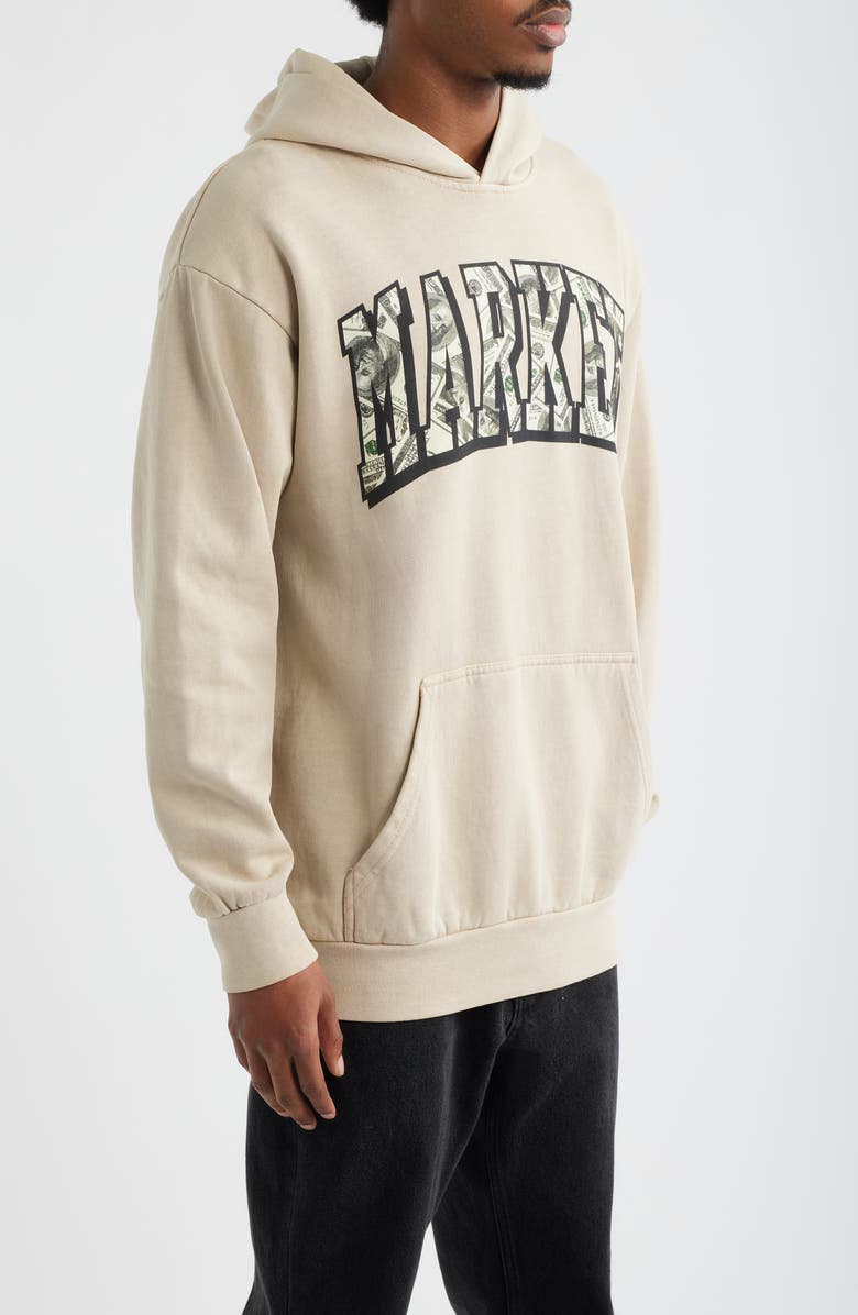 MARKET Money Arc Oversize Fleece Hoodie, Alternate, color, Natural