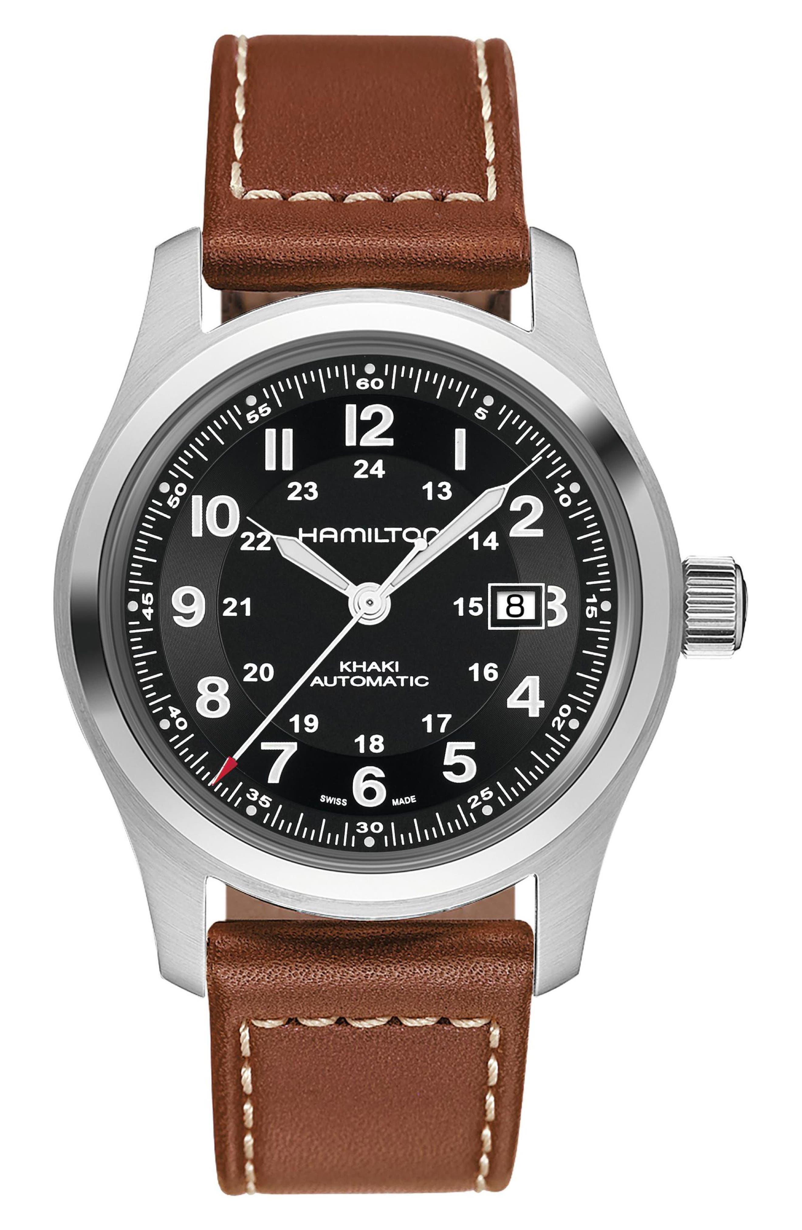 Hamilton Khaki Field Mechanical NATO Strap Watch, 42mm | Nordstrom