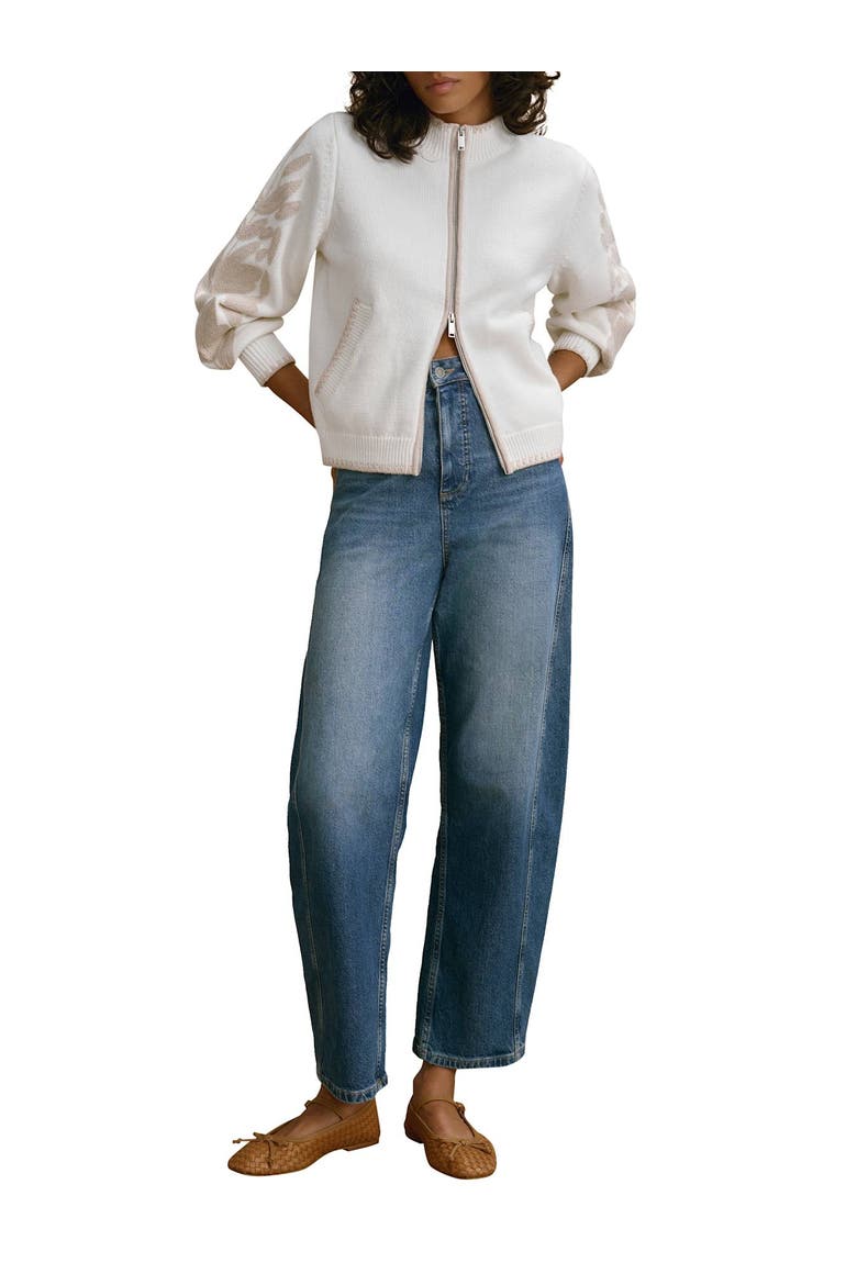 Cotton Blend Embroidered Cardigan, Alternate, color, Ivory