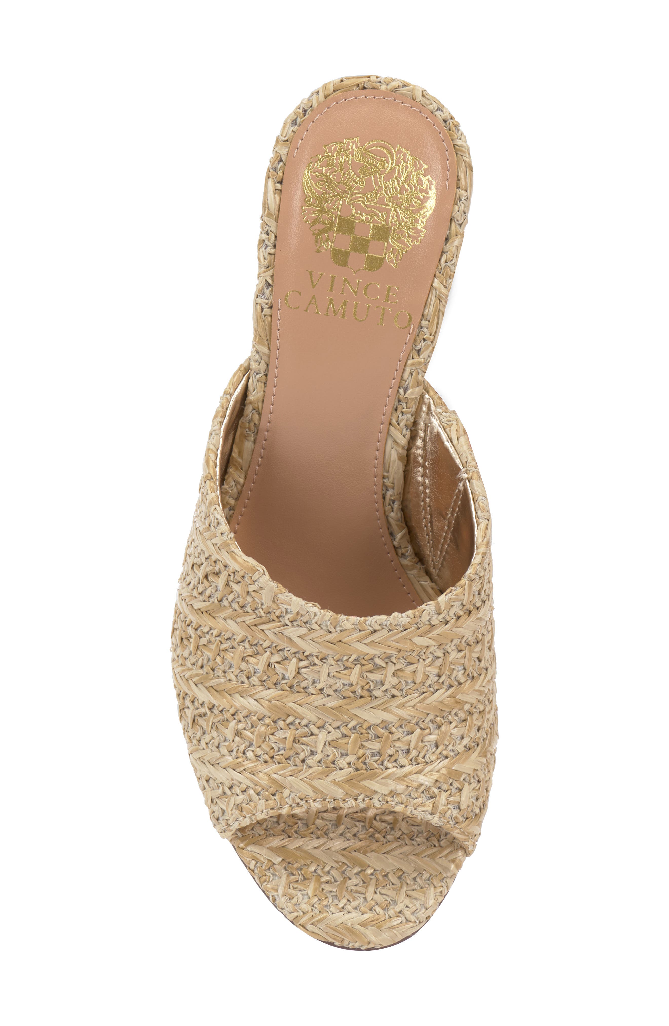 Vince Camuto Vilty Wedge Slide Sandal, Alternate, color, Straw