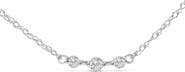 Haus of Brilliance Sterling Silver 1/5 Cttw Lab Grown Diamond 3 Stone Station Necklace