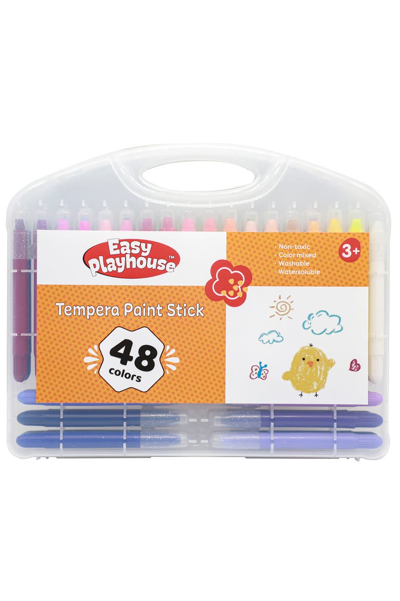 Tempera Paint Sticks 48 Pack, Vibrant Color Set, Nontoxic, Alternate, color, Multicolored