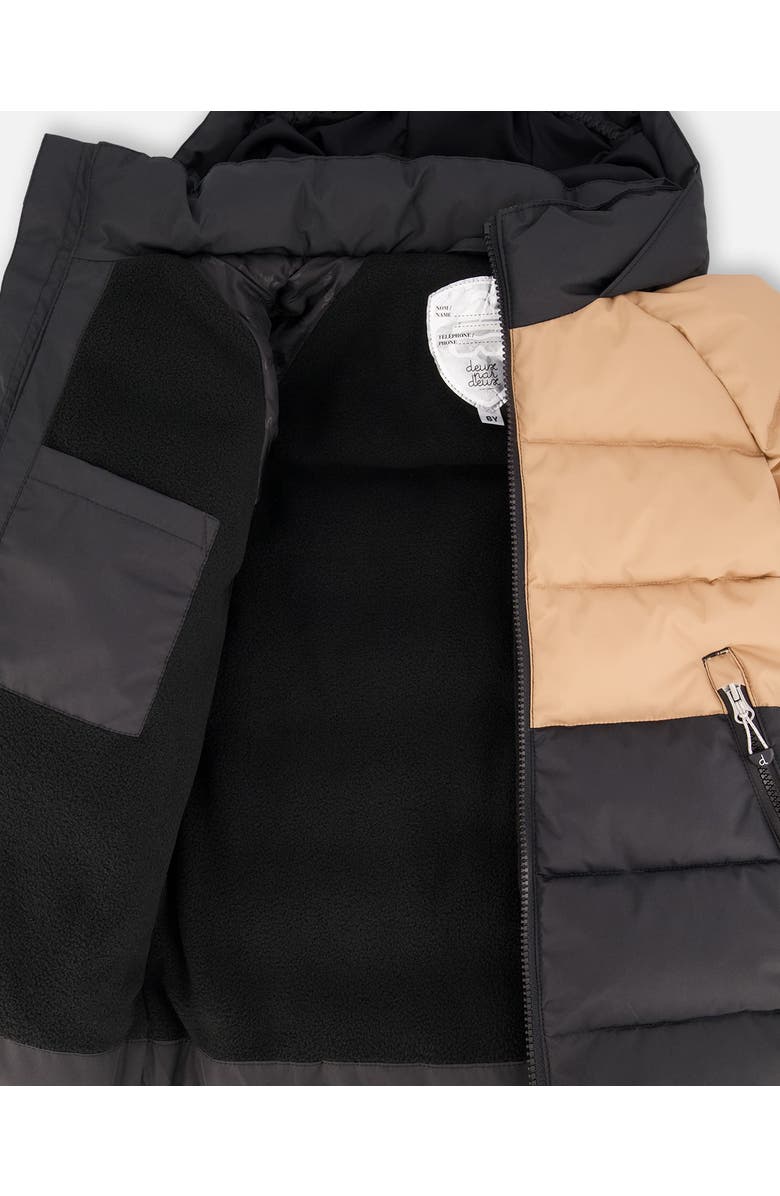 Deux par Deux Boy Colorblocked Puffy Winter Coat, Alternate, color, Black