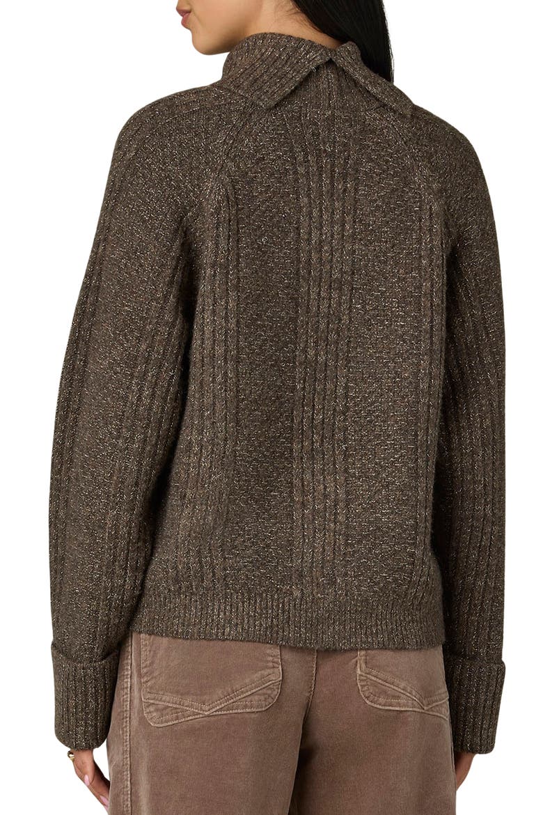 Shimmer Turtleneck Sweater, Alternate, color, HEATHER MOCHA