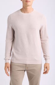 Nordstrom Two Tone Cotton & Cashmere Crewneck Sweater