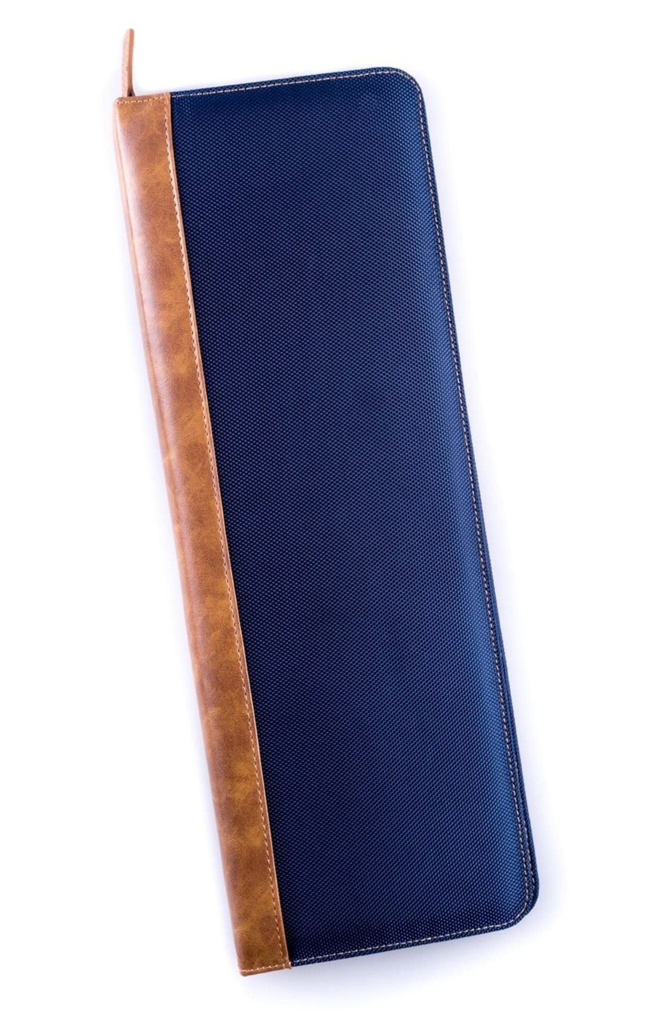 Bey-Berk Nylon Tie Case, Alternate, color, Blue