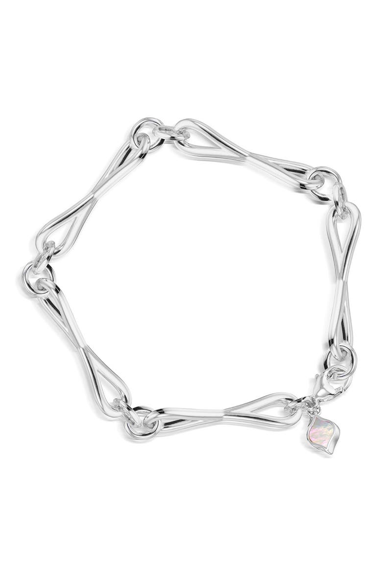 WaterDrop Link Bracelet, Main, color, STERLING SILVER
