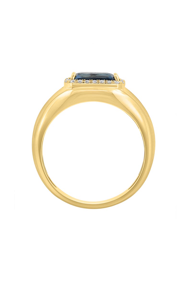 London Blue Topaz & Diamond Ring - 0.16ct., Alternate, color, BLUE