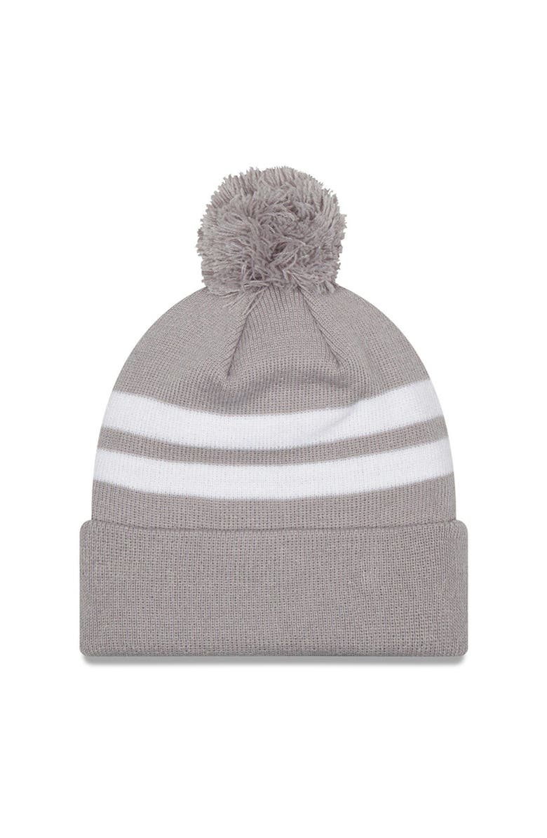 New Era Men's New Era  Gray Kansas City Chiefs Super Bowl LVII Champions Top Stripe Cuffed Pom Knit Hat, Alternate, color, 