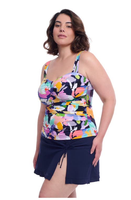 Profile By Gottex Holi Full Figure Center Ruched Tankini Underwire Swim Top In Multi