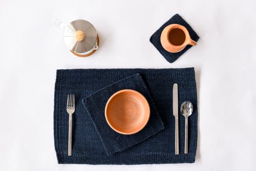 Loom Imports Handwoven Wool Placemat Set In Blue