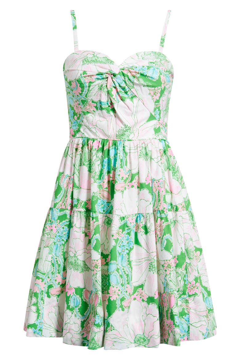 Bennet Floral Print Minidress, Alternate, color, PUTTING GREEN POPPY LAND