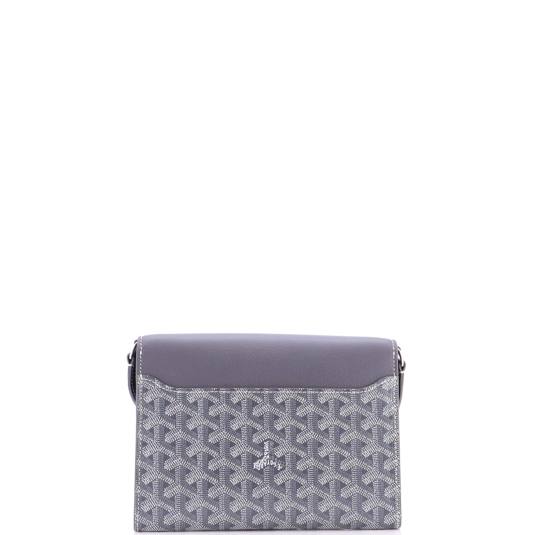 Pre-Owned Goyard Chypre Wallet on Strap Coated Canvas with Leather, Alternate, color, Gray