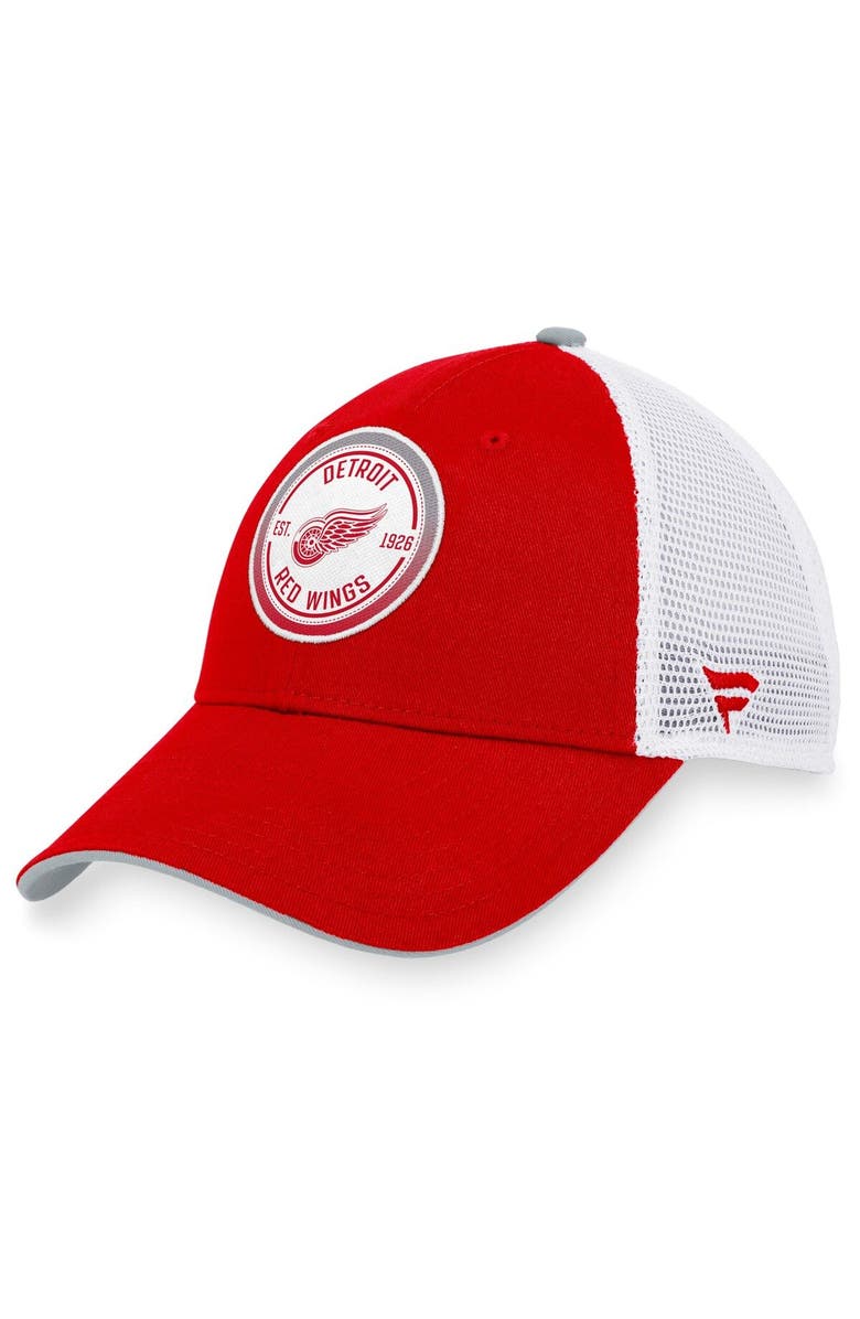 FANATICS Men's Fanatics Branded Red/White Detroit Red Wings Iconic Gradient Trucker Snapback Hat, Main, color,