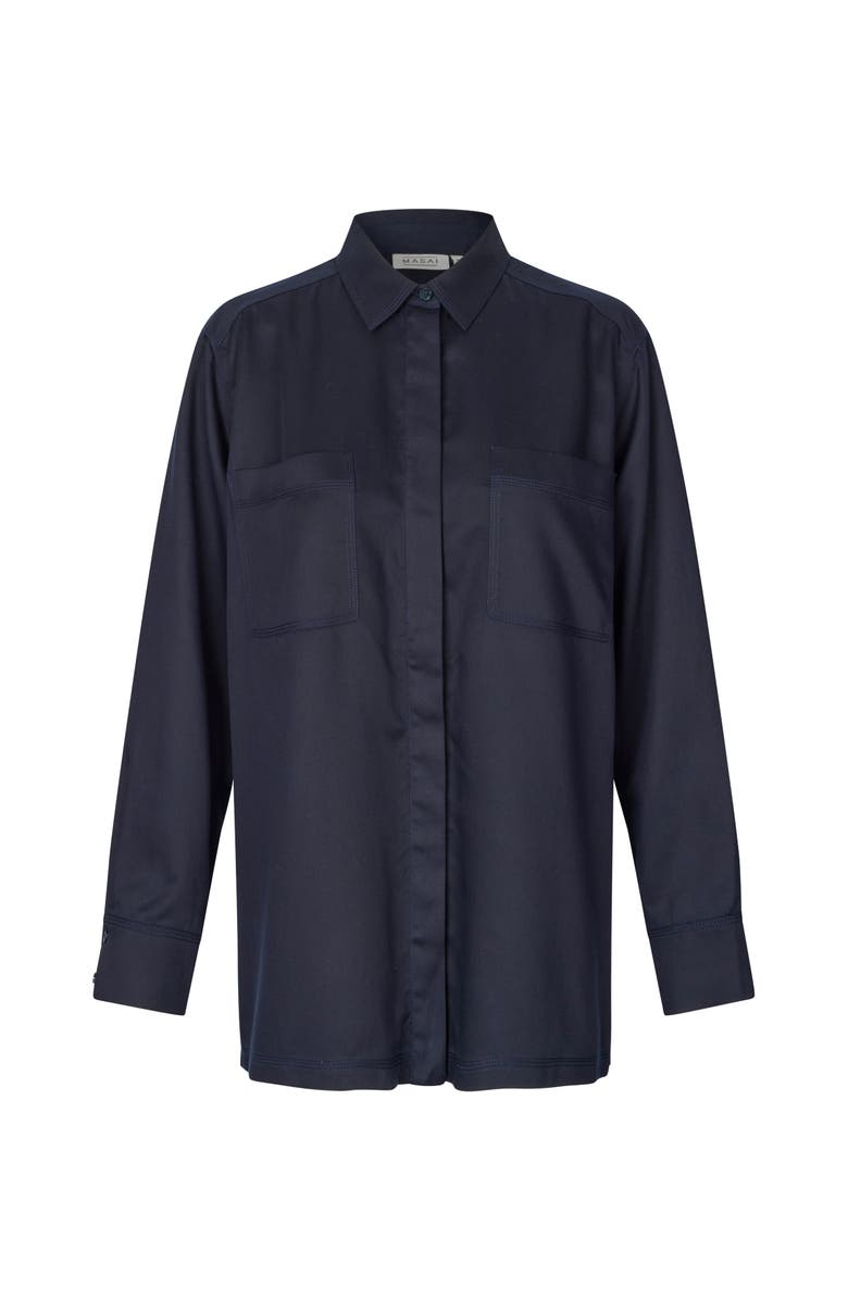 Masai Copenhagen MaItaliane Oversized Shirt, Alternate, color, Navy Blazer