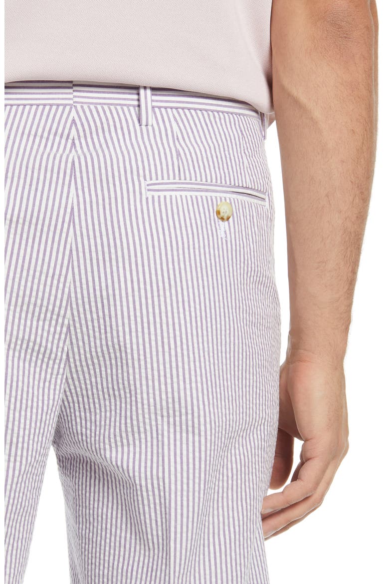 Flat Front Seersucker Shorts, Alternate, color, PURPLE