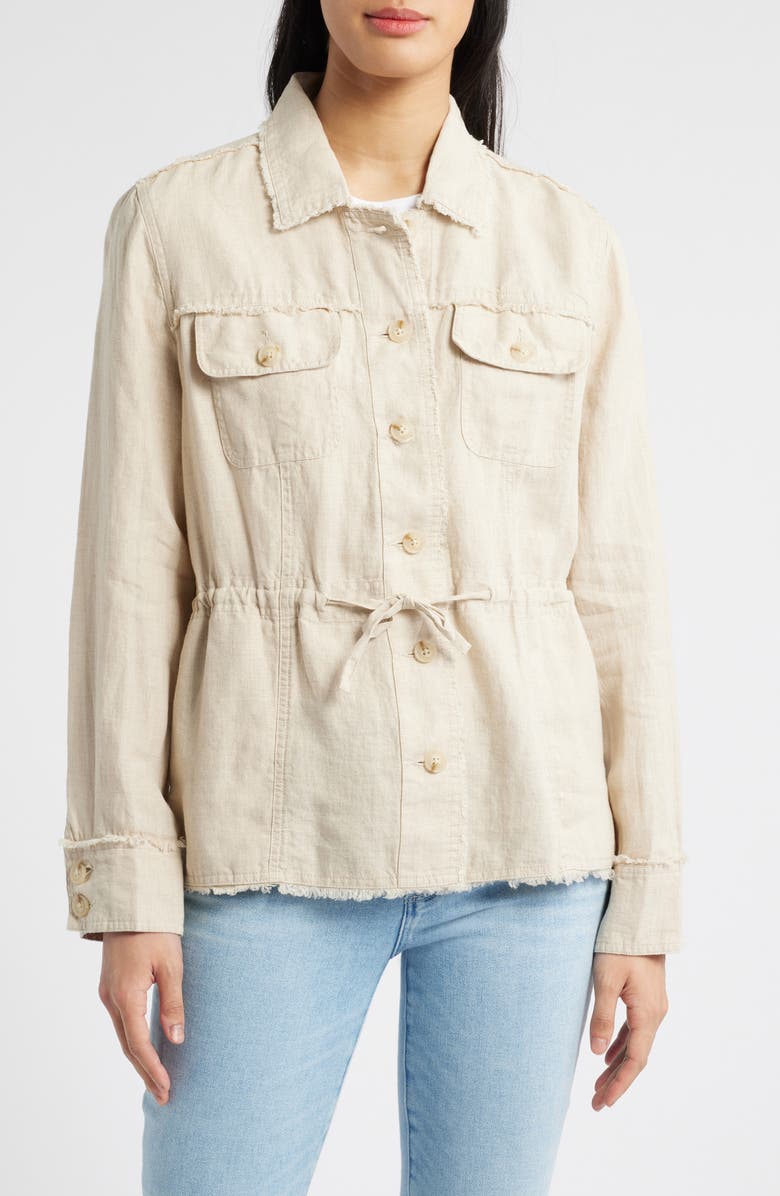 Tommy Bahama Two Palms Linen Utility Jacket, Alternate, color, Natural