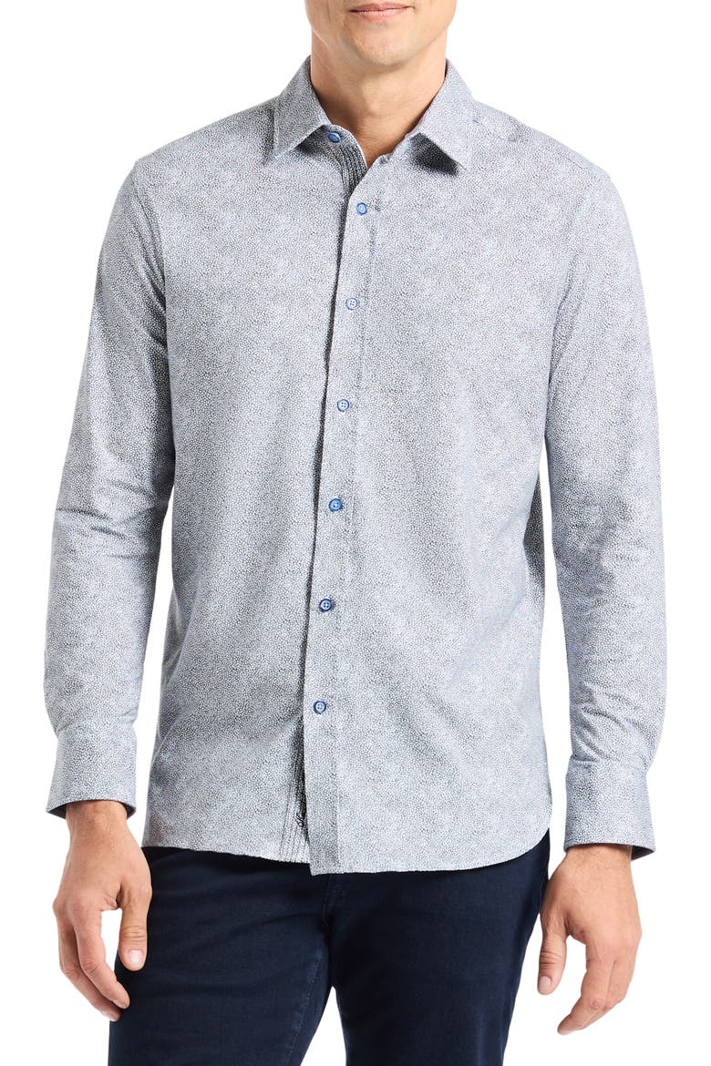 Seth Long Sleeve Button-Up Shirt, Main, color, GREY MULTI