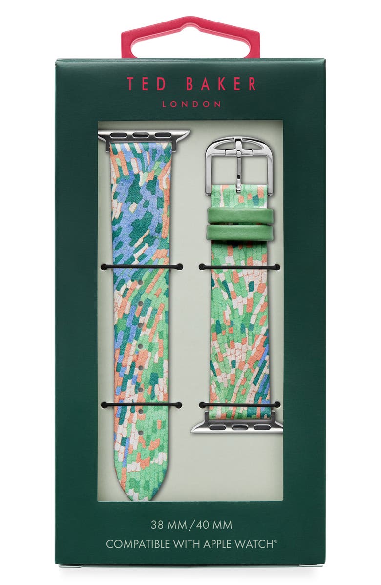 Ted Baker Multicolor Leather Apple Watch<sup>®</sup> Watchband, Alternate, color,