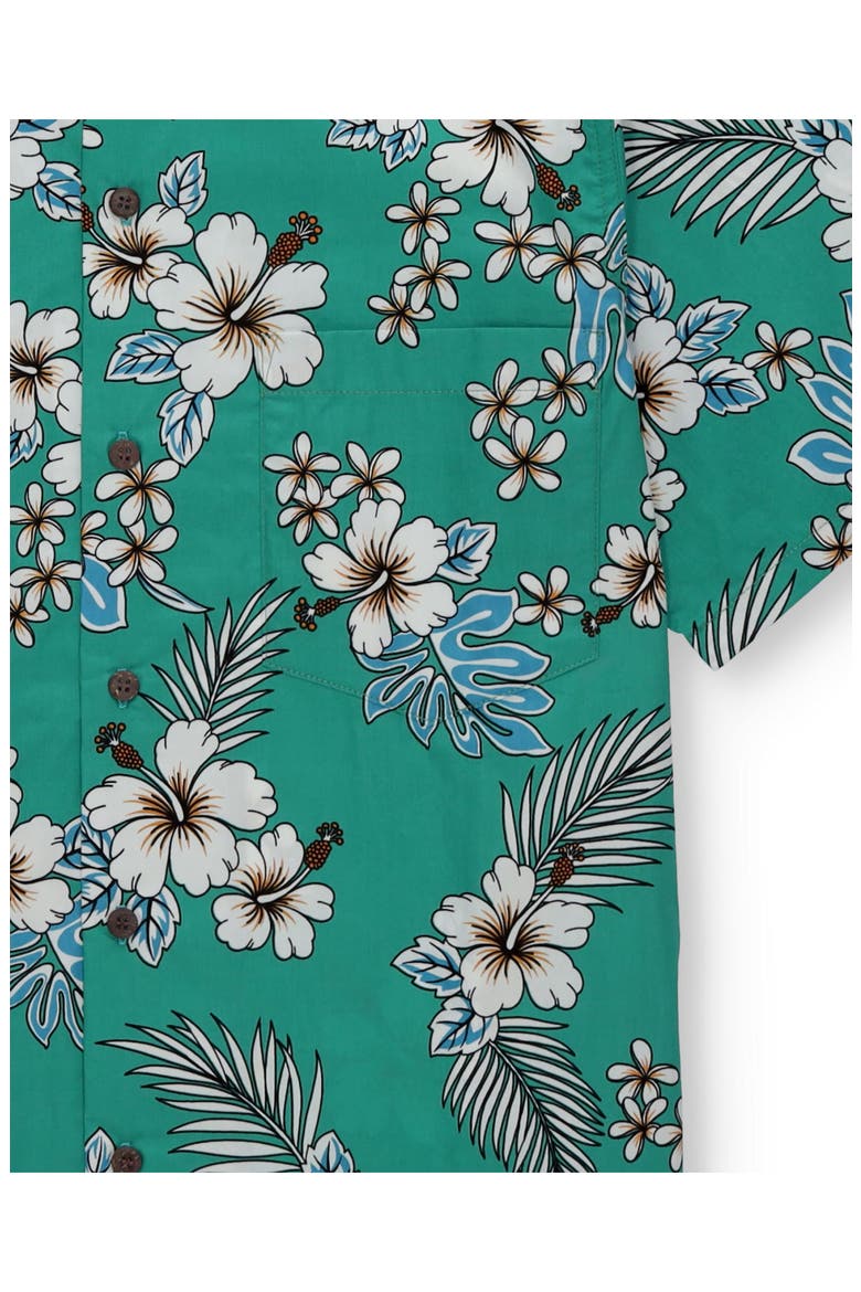 Tropical Short Sleeve Shirt, Alternate, color, Aqua Green