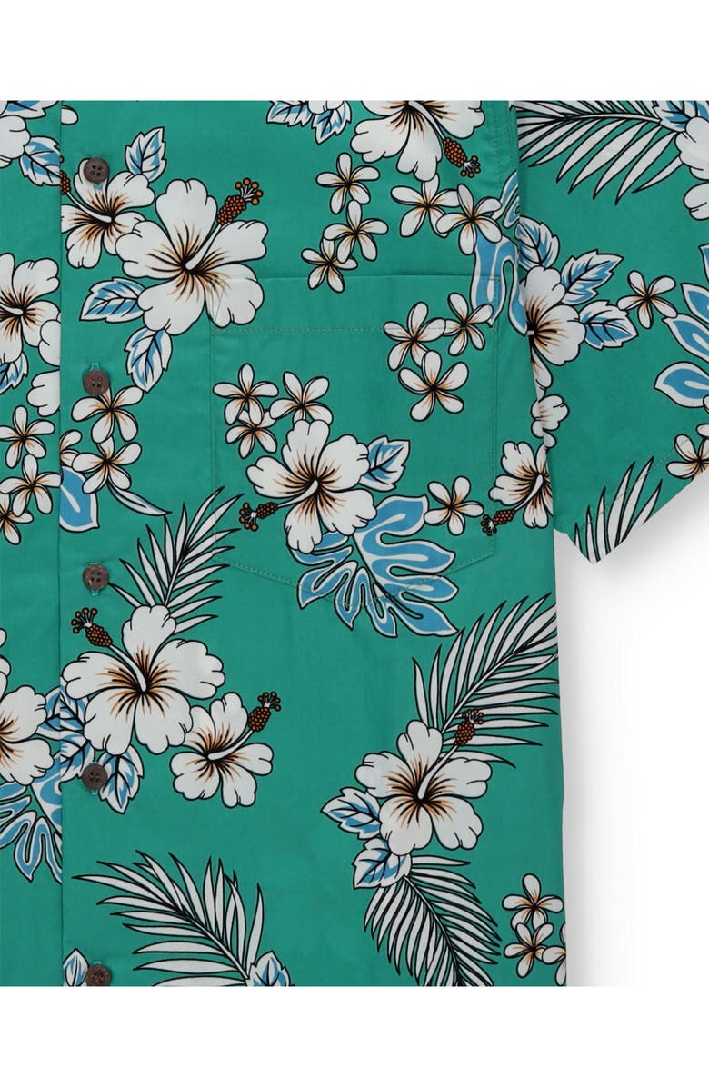 Fortela Tropical Short Sleeve Shirt, Alternate, color, Aqua Green