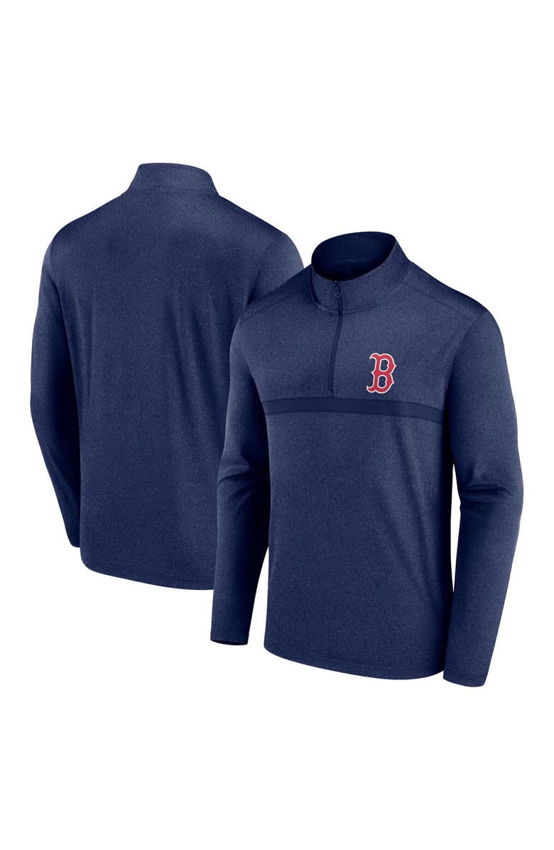 FANATICS Men's Fanatics  Heather Navy Boston Red Sox Head-to-Head Quarter-Zip Pullover, Main, color, 