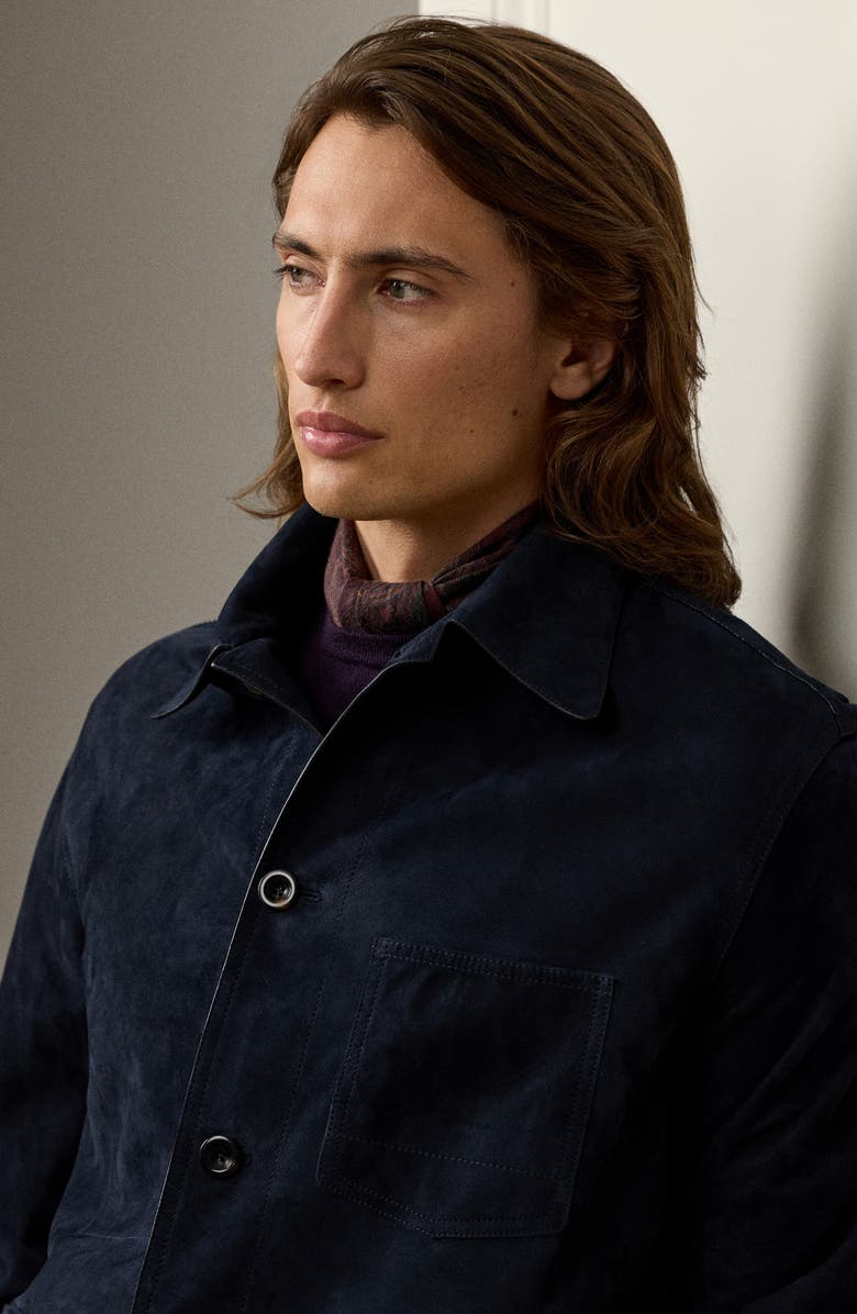 Ralph Lauren Purple Label Burnham Suede Chore Jacket, Alternate, color, 