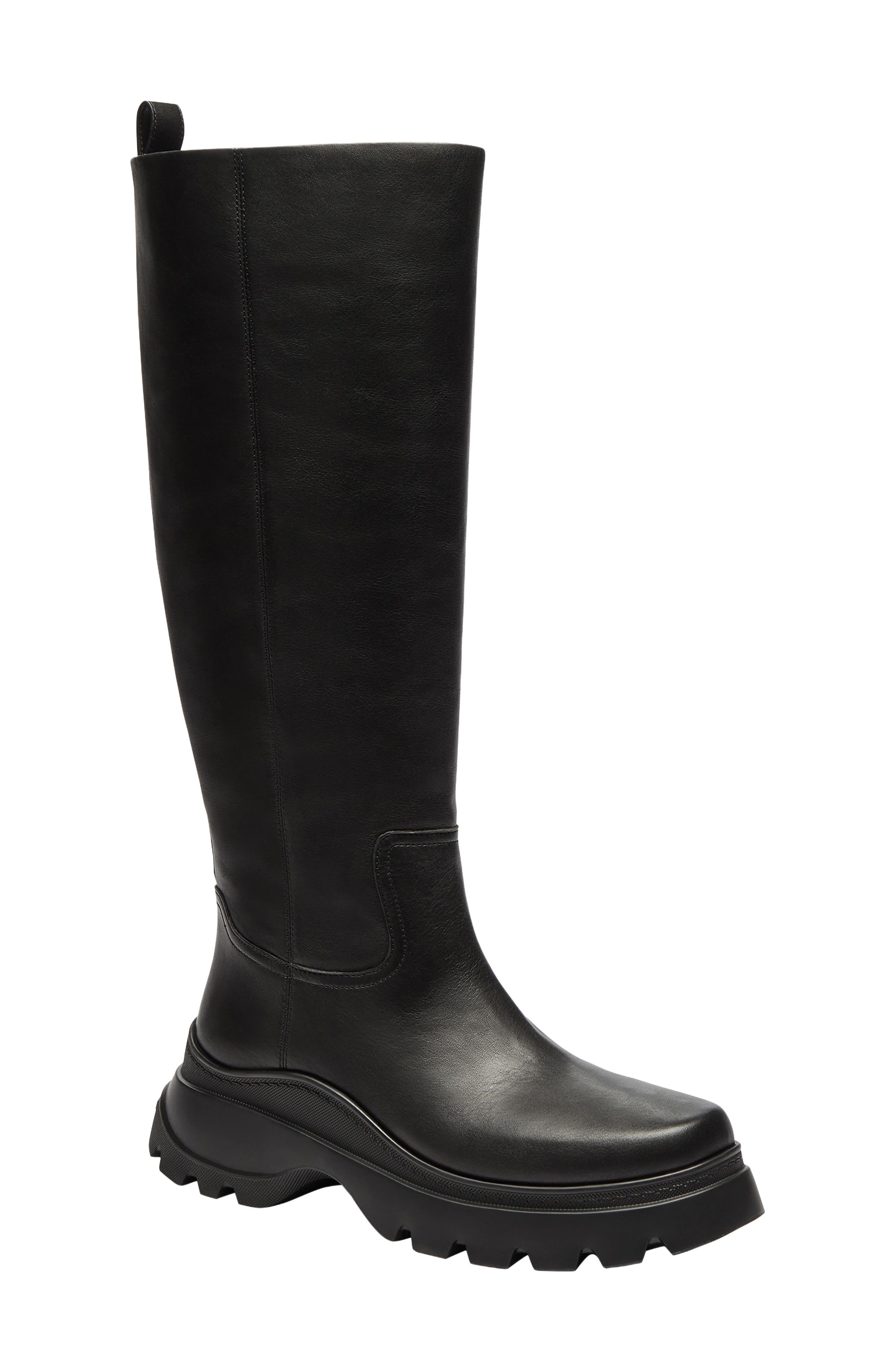 Tall Sport Leather Boot, Main, color, BLACK