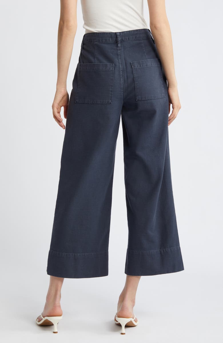 FRAME The '70s Patch Pocket Ankle Wide Leg Twill Pants, Alternate, color, Washed Navy