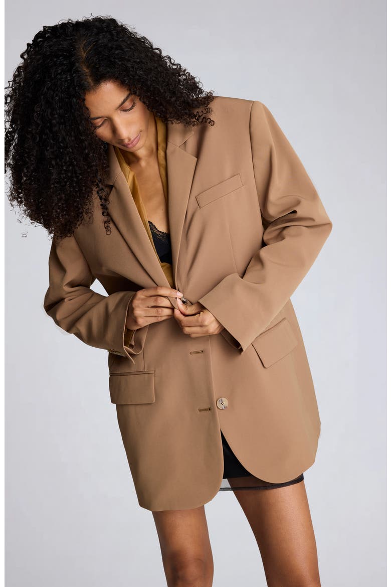 Three-Button Boyfriend Blazer, Alternate, color, MESQUITE