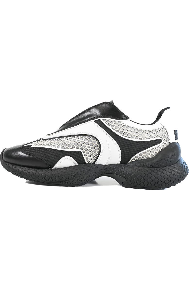 Roberto Cavalli Lace-Up Running Sneaker, Alternate, color, Black/ White