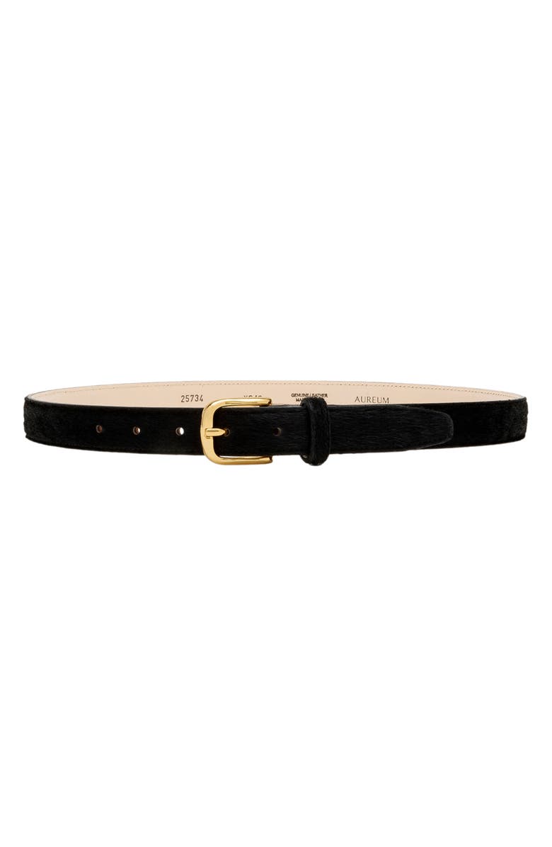 AUREUM No. 14 Genuine Calf Hair Belt, Alternate, color, Black/ Gold