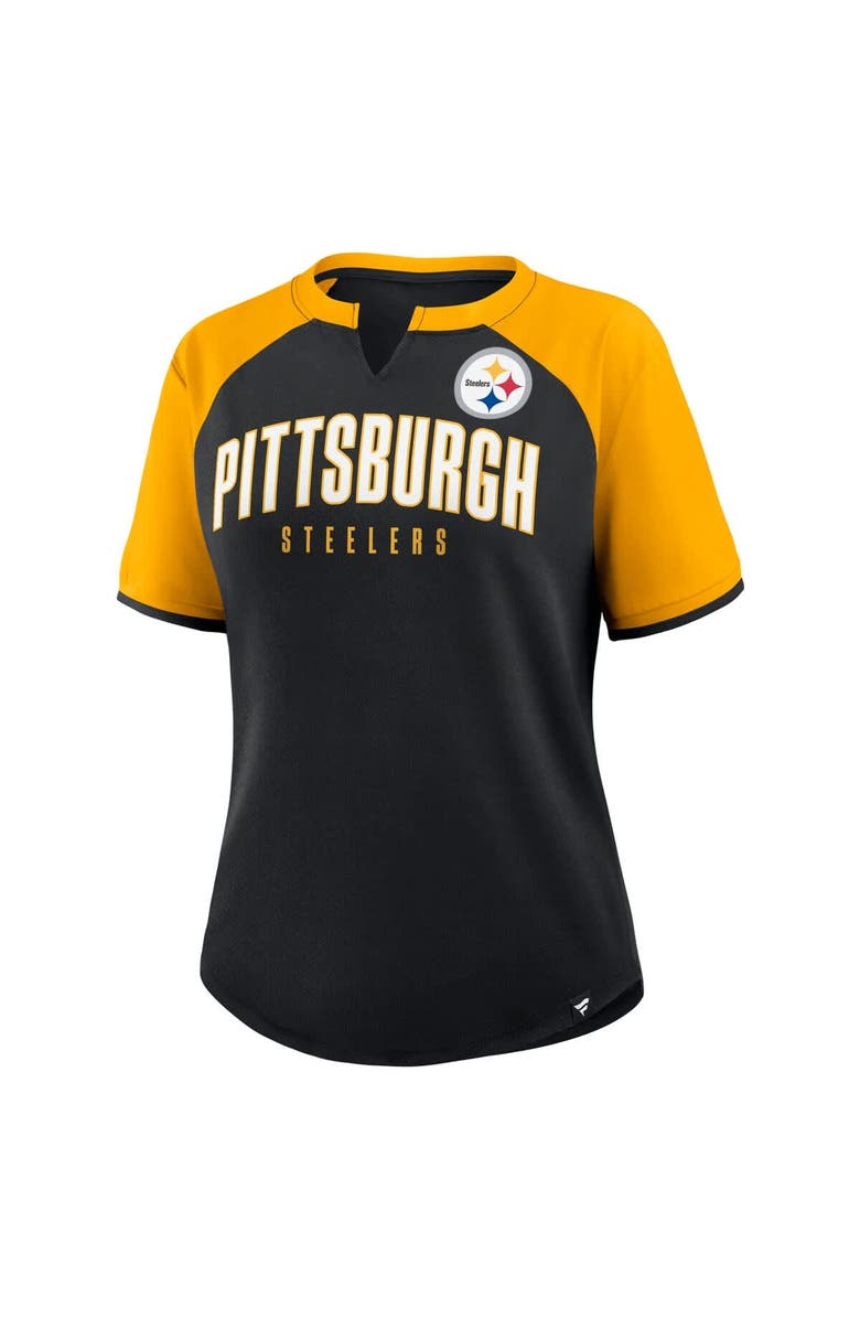 FANATICS Women's Fanatics Black/Gold Pittsburgh Steelers Height Advantage T-Shirt, Alternate, color, Black