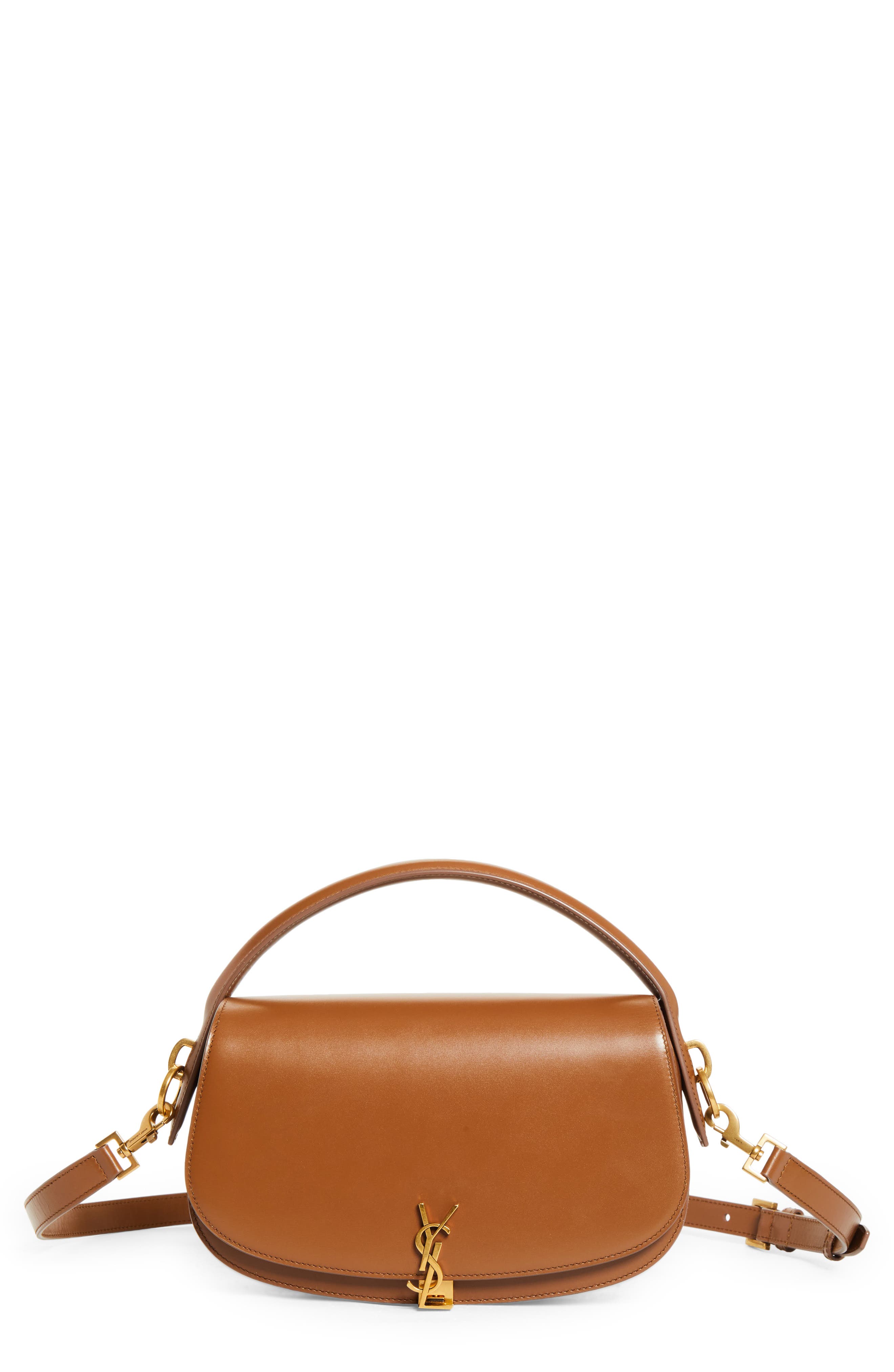 Saint Laurent Voltaire Leather Crossbody Bag, Main, color, Fox