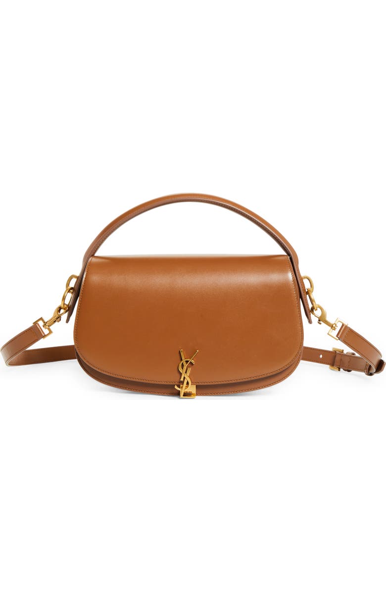 Saint Laurent Voltaire Leather Crossbody Bag, Main, color, Fox