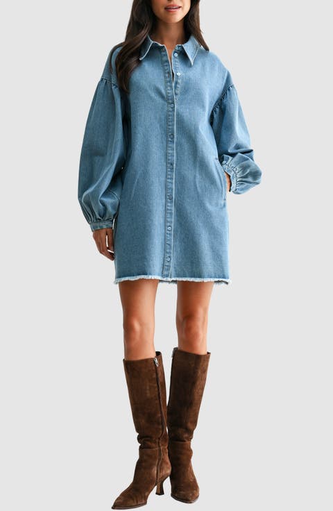 Long Sleeve Denim Shirtdress
